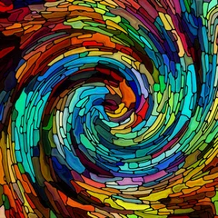 Zelfklevend Fotobehang Visualization of Spiral Color © agsandrew