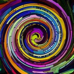 Deurstickers Perspectives of Spiral Color © agsandrew