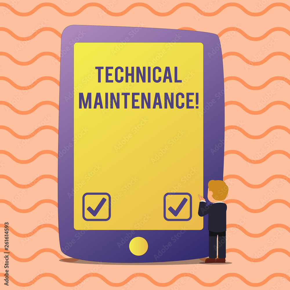 Poster conceptual hand writing showing technical maintenance. concept meaning functional checks or replacin