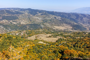 Fototapeta premium Amazing Autumn landscape of Ruen Mountain - northern part of Vlahina Mountain, Kyustendil Region, Bulgaria