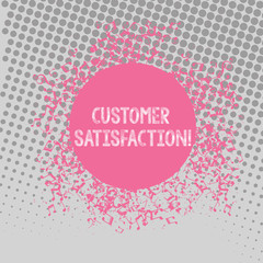 Text sign showing Customer Satisfaction. Business photo text Measure of customers fulfillment from a firm Disarrayed and Jumbled Musical Notes Icon Surrounding Blank Colorful Circle