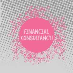 Text sign showing Financial Consultancy. Business photo text Company that gives demonstrating advice about their finances Disarrayed and Jumbled Musical Notes Icon Surrounding Blank Colorful Circle