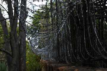 Coiled Barbed Wire Home Perimeter Security Fence, South Africa