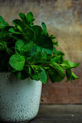 Organic mint leaves