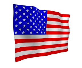 Obraz premium Waving flag of the United States of America. Stars and Stripes