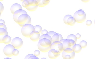 Light pastel colored background with purple bubbles. Wallpaper, texture purple balloons. 3D illustration