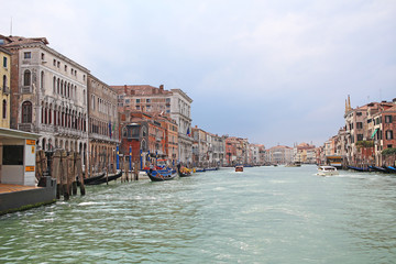Venice Venezia Italy 2019 march city view from ship. Renaissance Buildings in sea