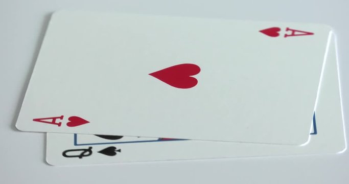 A twenty-one card combination in blackjack and poker with playing cards