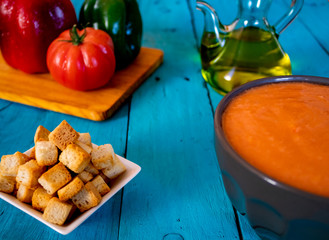 View of gazpacho, a typical Spanish meal