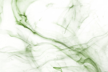  Isolated green fog on the white background, smoky effect for photos and artworks. Overlay for photos.
