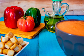 View of gazpacho, a typical Spanish meal
