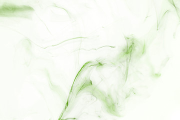  Isolated green fog on the white background, smoky effect for photos and artworks. Overlay for photos.