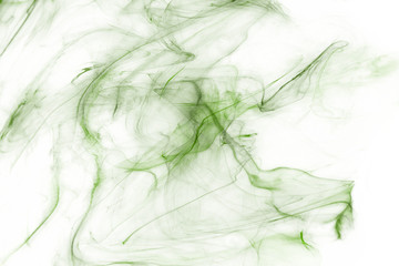  Isolated green fog on the white background, smoky effect for photos and artworks. Overlay for photos.