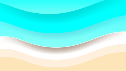 Summer background - beach. Sea. Modern flat design. Vector