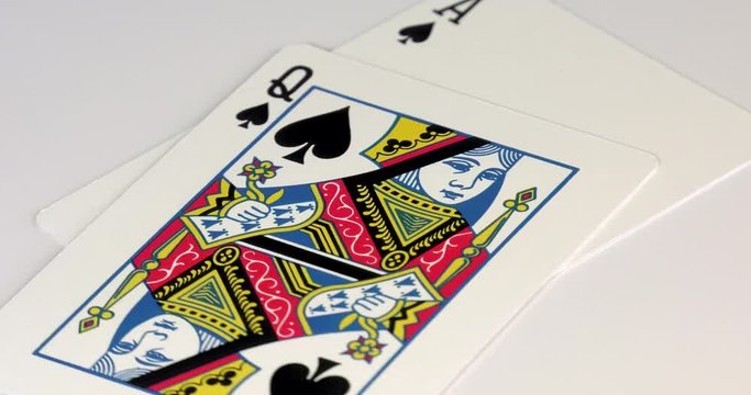 A twenty-one card combination in blackjack and poker with playing cards