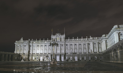 Facade of Royal Palace, Madrid, Spain