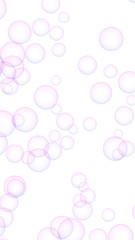 Pink colored background with purple bubbles. Wallpaper, texture purple balloons. 3D illustration