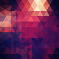 Fototapeta premium Background of purple geometric shapes. Abstract triangle geometrical background. Mosaic pattern. Vector EPS 10. Vector illustration