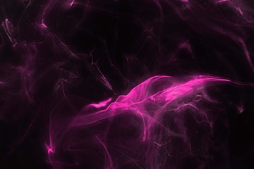 Pink alcohol ink texture with abstract washes and paint stains on the black paper background.	