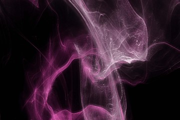Pink foggy paper textures on black background, smoky effect for photos and artworks. Chaotic abstract background.