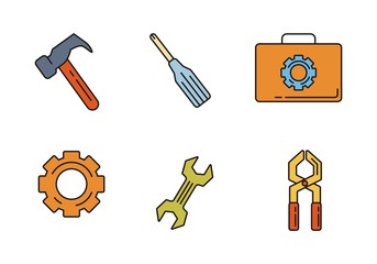 Set of tools vector illustration. Tools icon 