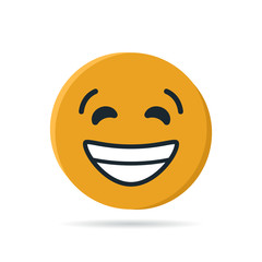 Fototapeta premium Round yellow emoji in flat style, vector