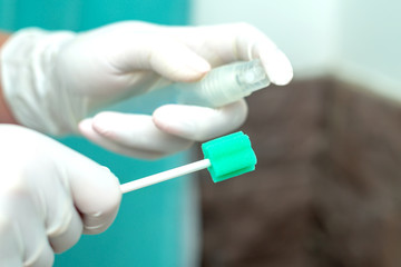 Sponge for teeth disinfection before bleaching.