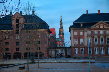 Obraz premium Church of Our Saviour on the street in Copenhagen 