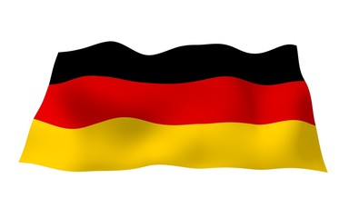 Flag of Germany. Wide format 3D illustration. State symbol of the Federal Republic of Germany. 3D rendering
