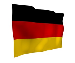Flag of Germany. Wide format 3D illustration. State symbol of the Federal Republic of Germany. 3D rendering