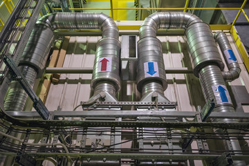 industrial air cooling system and ventilation pipes