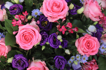 Pink and purple wedding bouquet