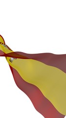 Obraz premium The flag of Spain. Official state symbol of the Kingdom of Spain. Concept: web, sports pages, language courses, travelling, design elements. 3d illustration