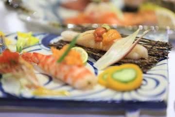 sushi on plate