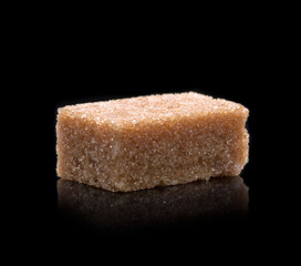 Sugar cube on black background