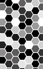 White honeycomb with a gradient color. Isometric geometry. 3D illustration