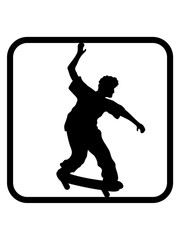 button sprung schild skateboard rahmen stunt trick fahren spaß hobby skater brett rollen clipart schnell symbol zeichen piktogramm cool