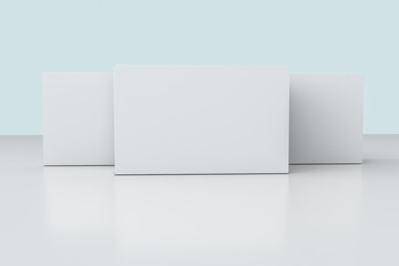 3d rendering, white packing boxes with white background