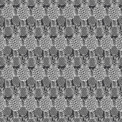 Vector grey pineapple texture repeat pattern. Suitable for gift wrap, textile and wallpaper.