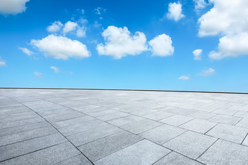 Empty square floor and beautiful sky clouds landscape