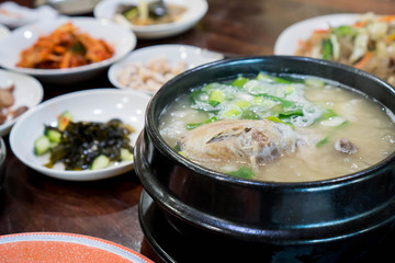 ginseng chicken soup or also known as samgyetang 