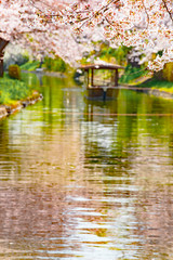 Fototapeta na wymiar 京都　伏見十石舟と桜