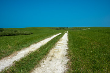 Fototapeta na wymiar 宗谷丘陵の白い道
