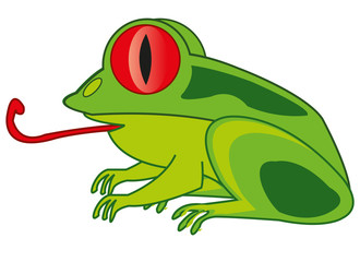 Cartoon animal frog on white background is insulated