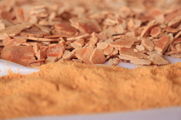 shavings on wooden background