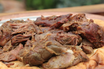 grilled meat and vegetables