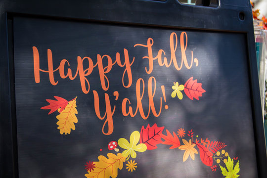 Southern black happy fall sign