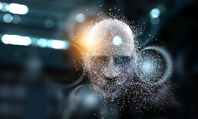 Digital head, artificial intelligence concept