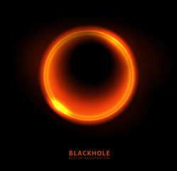 Vector illustration of solar Eclipse. Blackhole. space concept. 