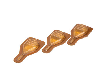 Essential oil spot-on drips for dog to restore skin hydration.